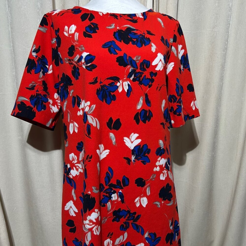 Banana Republic Women's Red Floral Shift‎ Dress Size 8